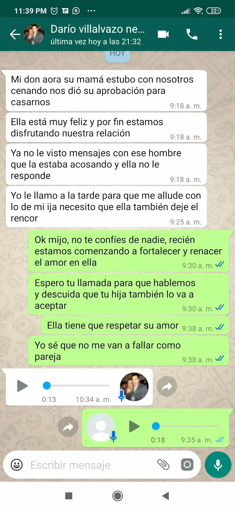 Testimonio de WhatsApp de un trabajo de amor en Nueva York con resultado