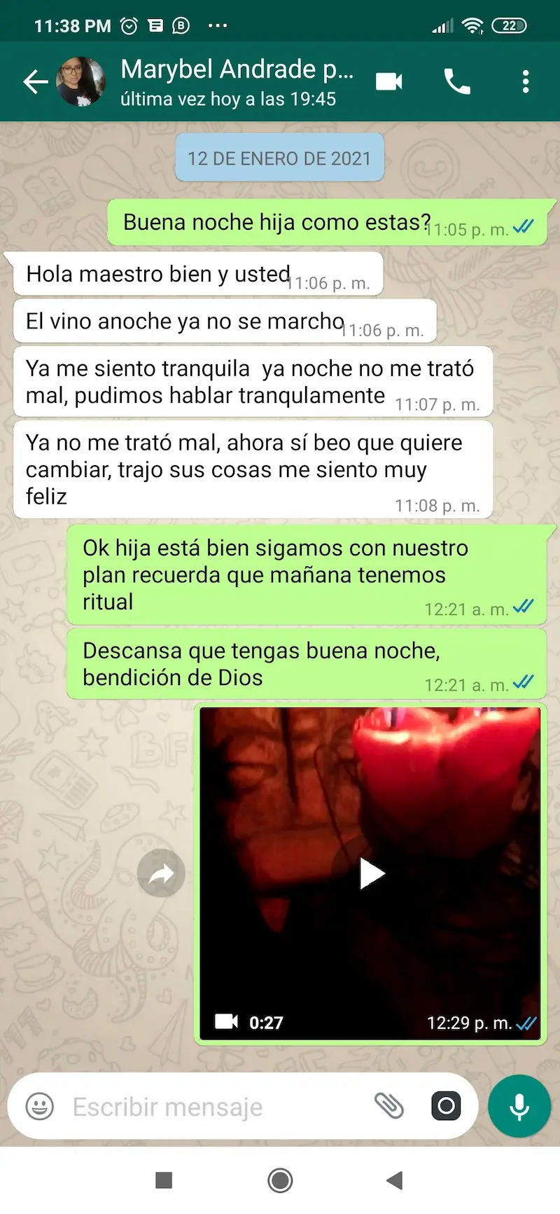 Testimonio de WhatsApp de un trabajo de pareja en Albertson, Long Island